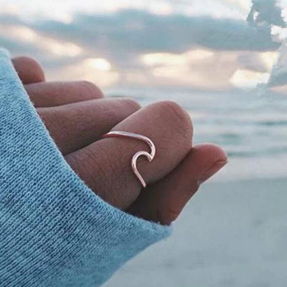 SALE Rose Gold Wave Ring - Picture 2 of 3